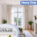White Curtain Rods, Room Darkening Rod for Windows 48 to 90 Inches(4-7.5Ft), Wrap Around Curtain Rod, Heavy Duty Blackout Drapery Rods, Modern Decorative Window Treatment, White