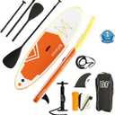 Inflatable Stand Up Paddle Board with SUP Accessories and Backpack Paddle Boards for Adults. Non-Slip Deck, Wide Stance, Bottom Fin, Double Action Pump