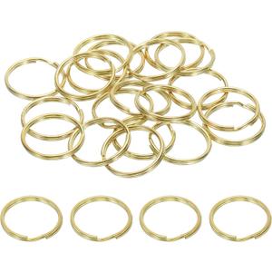 PATIKIL Flat Split Ring Diameter Pure Brass Flat Split Key Chain Rings for DIY Home Office Car Keys (20 x 1.4mm)