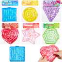 JOYIN 24 Pcs Valentine's Day Sensory Fidget Squeeze Maze Toy with Tags, Water-Filled Sensory Fidget Mazes in 6 Shapes, Calming Toys for Kids Classroom Activity Prize Goodie Bag Stuffers Party Favor