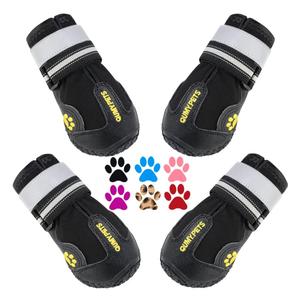 QUMY Dog Shoes for Dogs, Dog Boots & Paw Protectors for Winter Snowy Day, Summer Hot Pavement, Water-Resistant in Rainy Weather, Outdoor Walking, Indoor Hardfloors Skid-Resistant Sole (size:1)