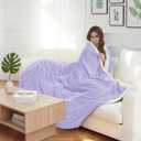 Electric Heated Blanket Full Size 72x84 Inch - Super Soft Flannel, 10 Heat Settings, 1-12H Auto Shut Off, Machine Washable, Easy Controller, Perfect for Winter Warmth - Light Purple