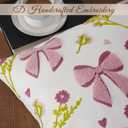 Embroidery Throw Pillow Covers 18x18-1 Pcs, Decorative Pillow Cases Soft Cushion Case Pillowcase for Chair Sofa Bedroom Living Room Home Decor, Bow