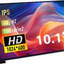 GeeekPi 10.1 Inch LCD Screen for Raspberry Pi, 1024x600 IPS LCD Display, HDMI Portable Monitor for Raspberry Pi 5/Pi 4B/3B+/3B/B+/Zero/400, Win11/10/8/7, Free Driver (Non-Touch)