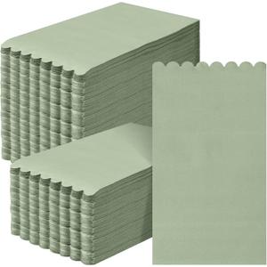 Glenmal 100 Pcs Paper Disposable Napkins 2 Ply Dinner Guest Cocktail Napkins Hand Towels for Wedding Spring Birthday Party Bridal Anniversary Reception, 13 x 16 Inches (Green)
