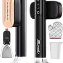 Travel Steamer for Clothes with 180 ml Water Tanks,15s Fast Heat-up,24 g/min Strong Steam Performance, Portable Garment Steamer with Touch Control, LED Display, Steam Iron(Black Gold)