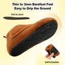 L-RUN Womens Mens House Slippers Non-Slip Warm Booties Slippers for Indoor and Outdoor Lighweight House Shoes Washable (5.5-6.5 Women/4-5 Men, Brown)