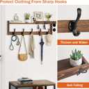 29'' Coat Rack Wall Mount with Shelf, Coat Hanger Wall Mount with Key Hooks and Mail Holder, Wood Entryway Floating Shelf with Hooks and Storage, Hat Rack for Wall Key Holder Mail Organizer