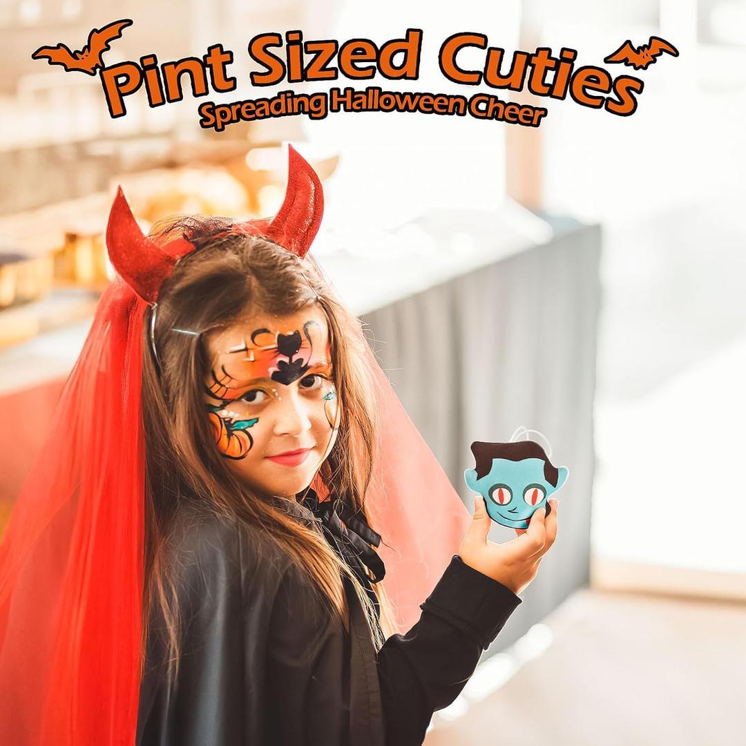 QINGQIU 24 Pack Halloween Mini Plush Toys Keychain Decorations Hanging Plush Ornaments for Kids Boys Girls Halloween Party Favors Halloween Treat Bags Gifts