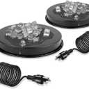 Chicken Water Heater for Winter, 110W Heated Poultry Waterer Base with Thermostat, 11 Inch Poultry Winter Deicer Heated Base with 9.8ft Power Cord, 2PCS (Black)