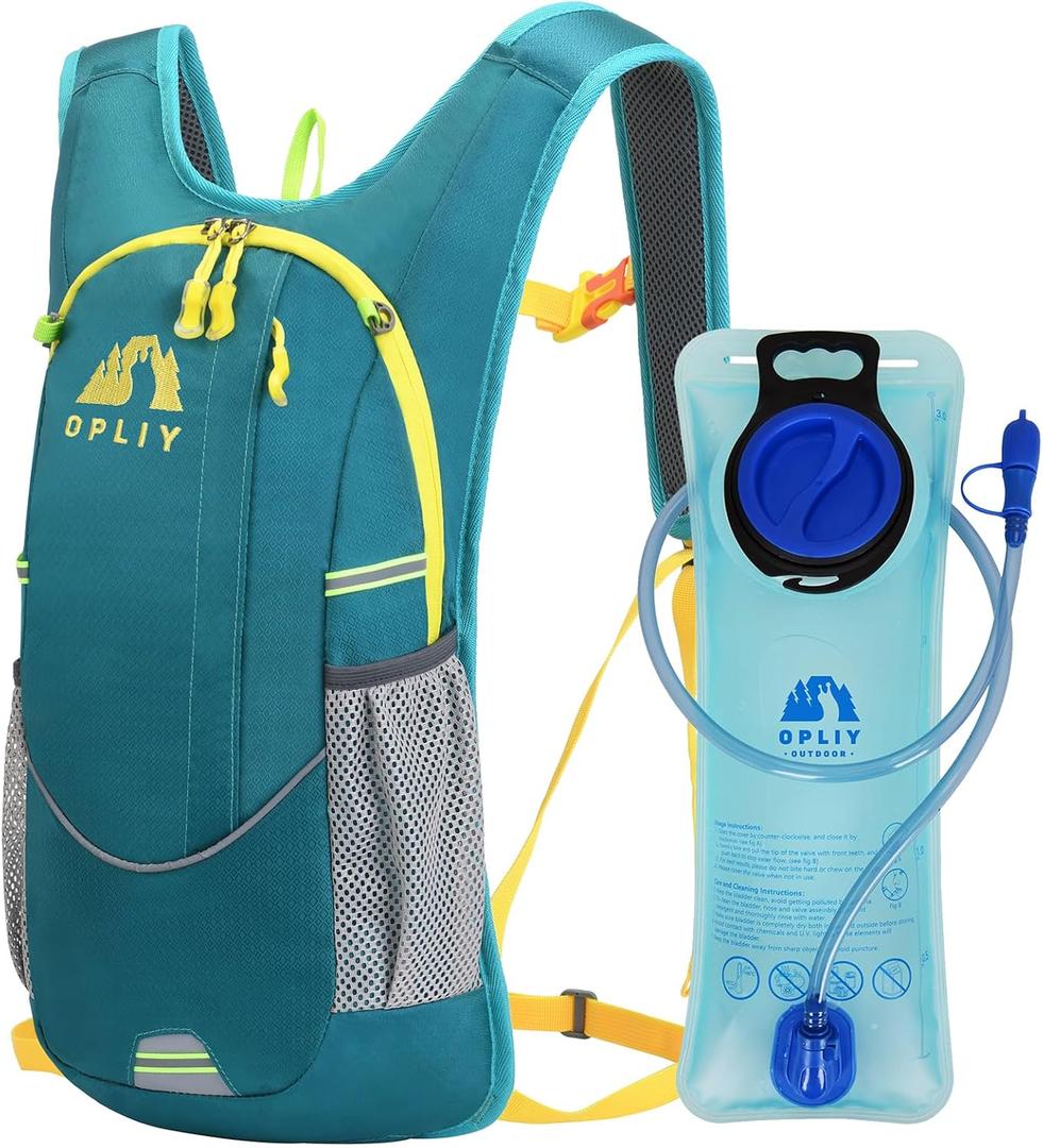 Hydration Backpack with 2L Water Bladder Lightweight & Durable for Running, Hiking, Biking Adjustable Fit for Men, Women, Youth