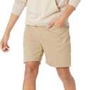 Amazon Essentials Men's Straight-Fit 7" Inseam Stretch 5-Pocket Shorts (31, Khaki Brown)
