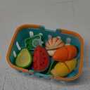 Cutting Play Food Toys For Kids, Pretend Play Kitchen Accessories, Fake Fruits/Vegetables Set With Shopping Storage Basket, Plastic Board And Knife, Birthday Gifts/Educational Toy For Toddler Children