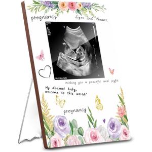 Wildflower Ultrasound Picture Frame, Baby in Bloom Baby Shower Decorations, Gender Reveal & Sonogram Picture Keepsake, Pregnancy Gifts for New Moms, Pregnancy Announcement Memory Frame