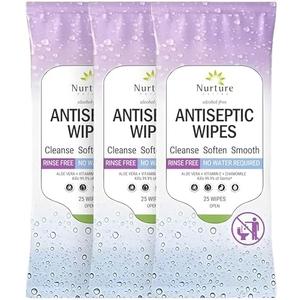 Nurture XL Antibacterial Body & Hand Wipes | Alcohol-Free Antiseptic Wet Sanitizer Towelettes for Germ Removal, Disinfecting Skin, Sanitizing Hands |Cleaning Cloths | Adults & Baby | Thick & Strong