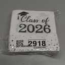 Graduation Decorations 100 PCS Class of 2026 Graduation Napkins Disposable Fancy Cute Black White Polka Dot Cocktail Napkin Congrats Grad Tea Party Favors Supplies Plates Table Decor Dessert Cookies