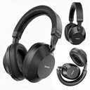 Glamore Over Ear Active Noise Cancelling Bluetooth Headphones Wireless, with 60H Playtime, Hi-Res Audio, Transparency Mode, Foldable Design Built-in Mic for Travel/Office/Phone/PC - Black