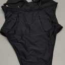 KRLAGAPAS Women's Black Sexy One Piece Bathing Suit Swimsuit High Cut Cheeky Coverage, SM