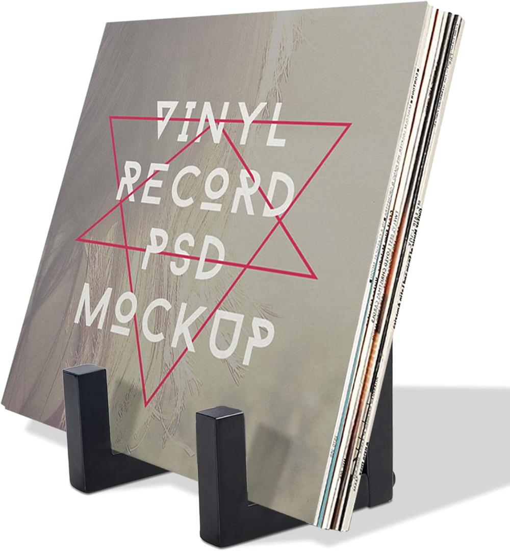 Vinyl Record Storage Holder, Black Lp Record Holder,Metal Album Storage for Vinyl Records