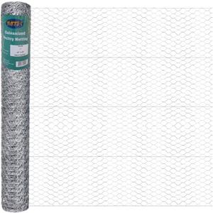 20GA Galvanized Hexagonal Poultry Netting Chicken Wire 48 inches x 25 feet x 1 inch Mesh