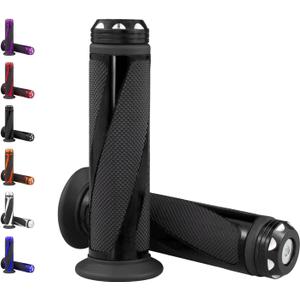 Universal Motorcycle Handlebar Grips Fits for Motorcycles with 7/8" Left Grip and 1" Right (Black)