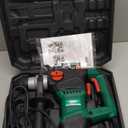 1-1/4" SDS-Plus Rotary Hammer Drill, 12.5 Amp 3 Functions Corded Vibration Control Rotomartillo with Safety Clutch for Concrete, Includes 3 Drill Bits, 2 Chisels, Carrying Case