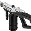 Powerful Propane Torch Gun, Kitchen Torch with Adjustable Flame, Flamethrower Blow Torch Gun, Gas Welding Kits for BBQ, Searing Steak, Camping & Charcoal Torch Lighter(Tank Not Included) (Silver&black)