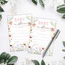 Baby Shower Invitations with envelopes, 25 Wildflower baby shower invites for gender reveal, Newborn announcement invitation card, neutral fill in style invitation , party favor & decoration -B18