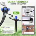 HIRALIY 100FT Garden Watering System, Automatic Drip Irrigation Kit with Adjustable Flow Nozzles, 5-Way Connector, Plastic Material, Modern Style, Ideal for Lawn, Patio, Garden, Raised Bed