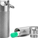 TISKY Mini Pill Box Container (2Pack), Portable Titanium Waterproof Keychain Pill Holder with Extra Necklace, Pocket Small Pill Case Pill Fob for Outdoor Travel Purse (Minisize)