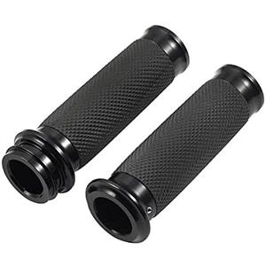 Benlari Motorcycle Black Hand Grips 1 Inch Handlebar Grips Electronic Throttle Universal Compatible with Harley Davidson Touring Softail Road Street Glide Road King 2008-2024