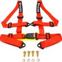 4 Point Harness 2 Inch webbing, Buckle Release Compatible for Go Kart, UTV, ATV, Sim Racing Rig, Off Road Only, Red