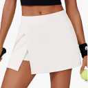 Fashion Womens Tennis Skirt High Waisted Mini Skirts with 2 Pockets Side Slit Athletic Golf Skorts for Workout Pickleball, Large