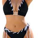 Blooming Jelly Women's Bikini Sets Cheeky Two Piece Swimsuits Triangle Top High Cut Bathing Suit Sexy Swimwear, Medium