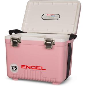 Engel UC7 7.5qt Leak-Proof, Air Tight, Drybox Cooler and Small Hard Shell Lunchbox for Men and Women (Pink)