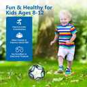 Youth Soccer Ball Size 3/4/5, Kids Outdoor Play Game Training Practice Soccer Ball for Teen Boy Girl Indoor Outdoor with 1 Pump 1 Net Bag and 1 Gift Box (White)