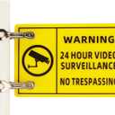 24 Hour video surveillance sign 2025 upgrade,No Trespassing Private Property Sign Double-Sided Printing Highly Visible Reflective, Waterproof, Weatherproof and Fade Sturdy Signage (Yellow)