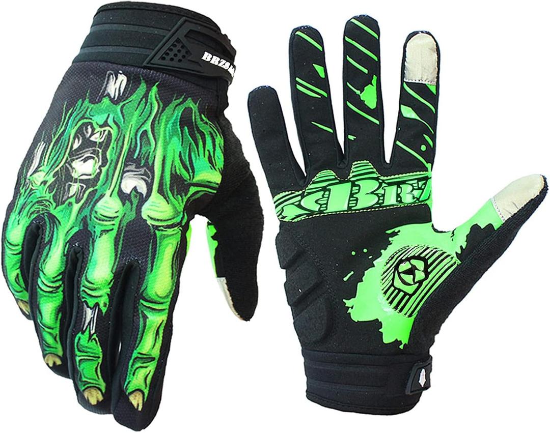 Skeleton Cycling Gloves Motorcycles Gloves Off-Road Vehicle MTB, Bicycle Gloves Shock Absorption Non-Slip Touch Screen Design,for Various Outdoor Sports.