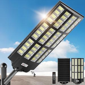 OKPRO 10000W Solar Street Light, 7000K Solar Lights Outdoor Waterproof Motion Sensor, Solar Security Light IP66 Waterproof, Solar Street Lights Outdoor Dusk to Dawn for Parking Lot, Yard, Farm