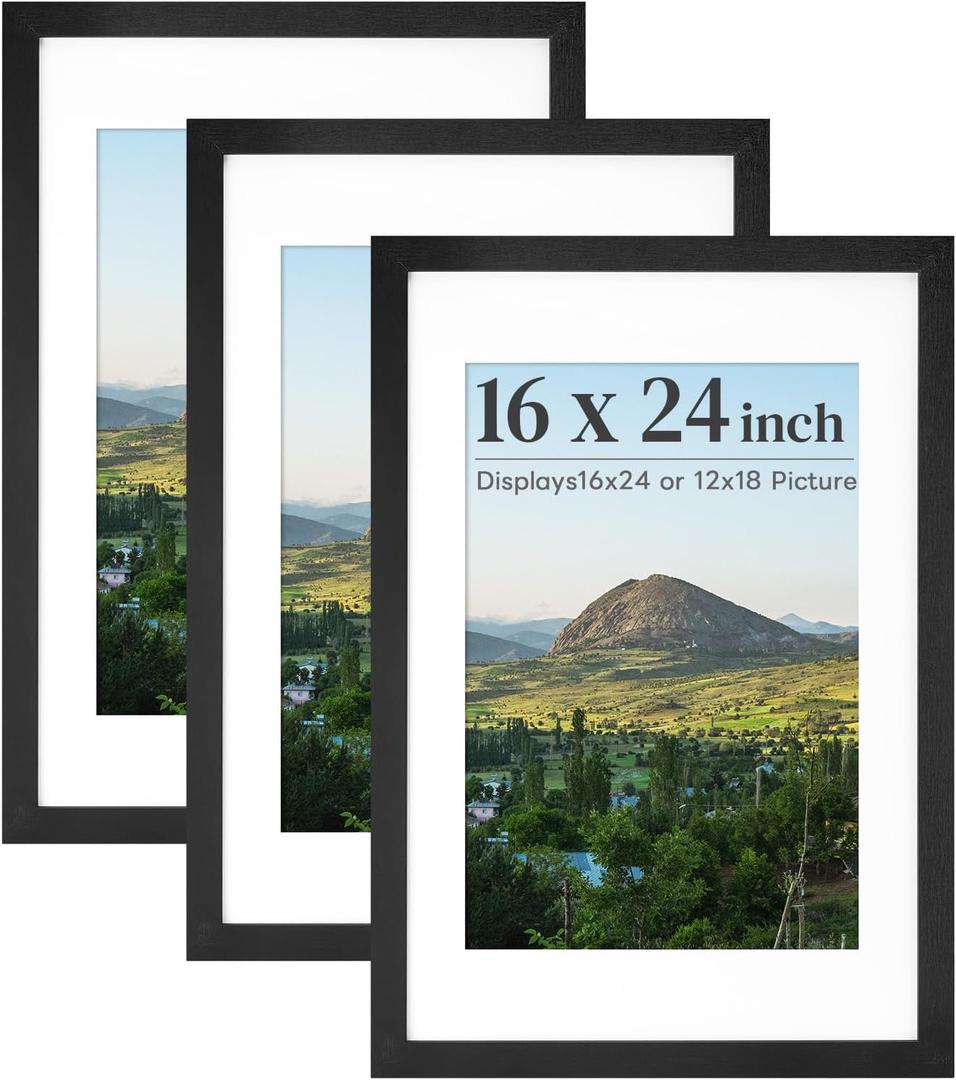 HOUSE DAY 3 Pack 16x24 Poster Frame, 16x24 Frame Black Picture Frames