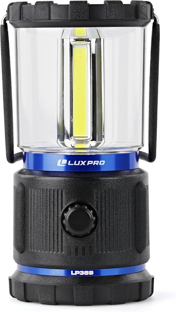 LUXPRO 3C Rugged 750 Lumen LED Lantern - Battery Powered for Up to 90 Hours of Use - Dimmable LED Light with IPX4 Water-Resistant Rating