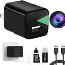Mini Camera USB Charger Full HD 1080P Video, Security Charger Cam for Home & Office Monitoring, Wall USB Camera with 32GB Micro SD Card