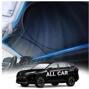  Doogoocoo Windshield Sun Shade for Car-[Multi-Layer 240T Polyester with Overlapping Design] Protects from Sun Rays & Heat, Keeps Car Cool, Fits Sedans, SUVs, Medium (64x32 Inches)