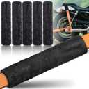 6 PCS Motorcycle Tie Down Straps Soft Loop Covers, Artificial Wool Plush Soft Covers, Easy to Install, Protect Paint and Chrome Surfaces from Scratche During Motorcycle Transport -Black
