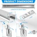 Therwen 1 Pcs 72 Inch By-Pass Closet Track Kit, Sliding Door Track Hardware Set, Galvanized Brass-Plated Pulls Used to Hang By-Passing Bifold Door Cabinet Panels Sliding Closet Replacement
