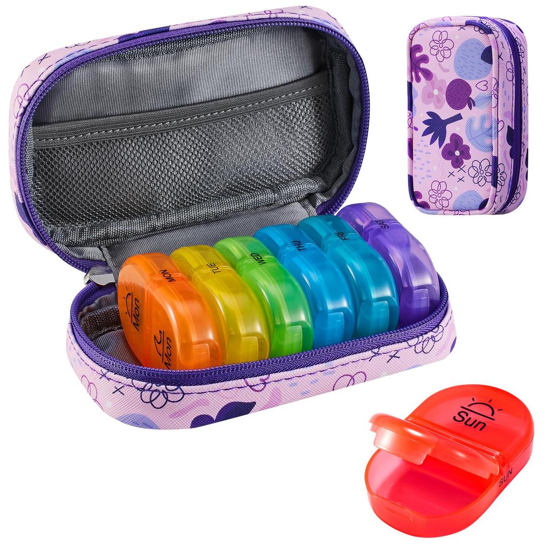 Travel Pill Organizer 2 Times A Day AM PM