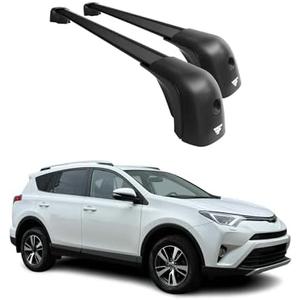 OMAC Roof Rack Cross Bars for Toyota RAV4 2013-2018 Heavy Duty-Lockable 220Lbs Aluminium Black 2Pcs fits Cargo Carriers Kayak Canoe Bike Snowboard