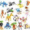 Popest 16-in-1 Pcs Italian Brainrot Toys Building Blocks Set, 520-Piese Tralalero Tralala Brain Rot Action Figure, Tung Tung Tung Sahur Figurines Bricks Gifts for Chrismas Birthday