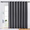 NICETOWN Bedroom Blackout Curtain Panel - (120 inches by 90 inch, Grey, 1 PC) Energy Saving Thermal Insulated Grommet Blackout Drapery for Patio, Room Divider Curtain