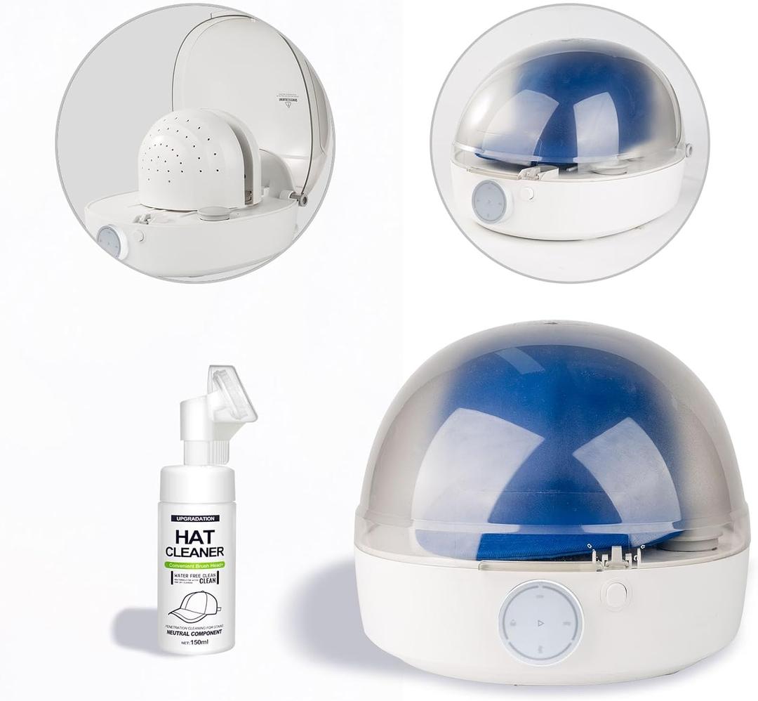 INNOPAW Automatic Cap Cleaner with steam and Dry,steam Cleaning&Ironing and Drying for Bucket Baseball Cap,hat Cleaner&Dryer for Trucker hat etc.